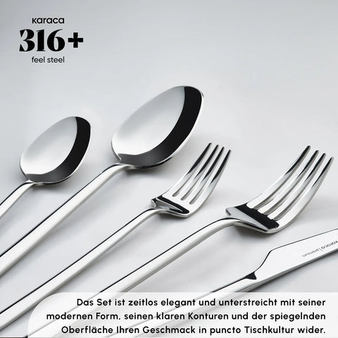 Karaca Stark 84 Teile 12 Personen 316+ Premium-Besteck-Set