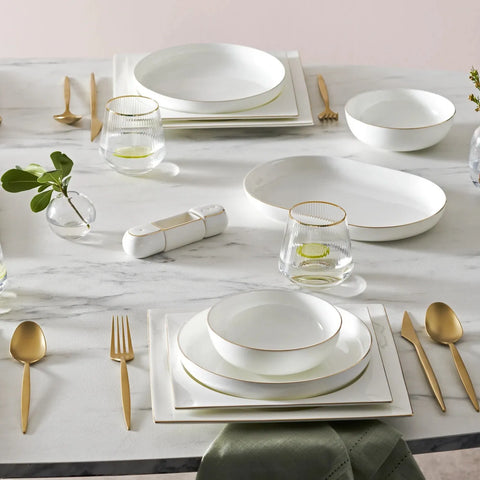 Karaca Red Carpet Collection Fine Pearl Extra Nish 12 Personen Geschirrset, 62 Teilig, Gold