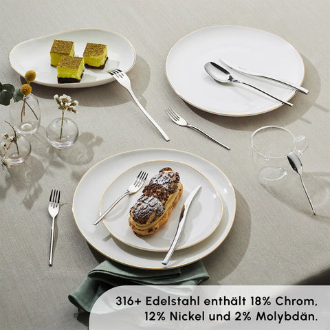 Karaca Dora 316+ Premium 84 Teiliges Für 12 Personen Besteck Set