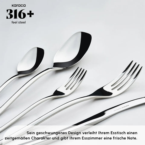 Karaca Dora 316+ Premium 84 Teiliges Für 12 Personen Besteck Set