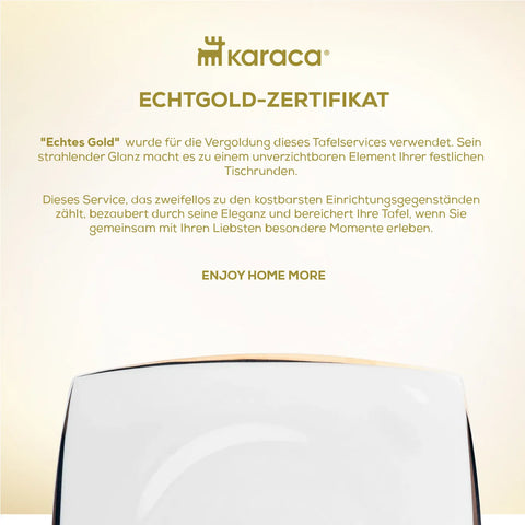 Karaca Fine Pearl New Agate 58-Teiliges 12-Personen Geschirrset Gold