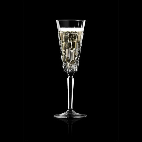RCR Etna 6-teiliges Champagnerflöten-Set für 6 Personen, 180 ml, Transparent