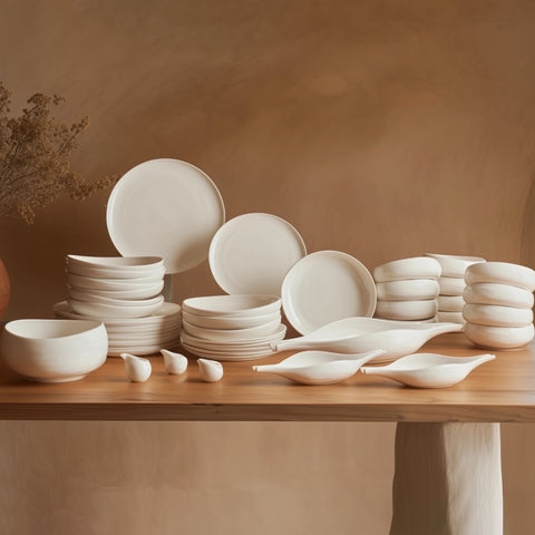 Karaca Earth Collection Clay 55-teiliges 12 Personen Geschirrset