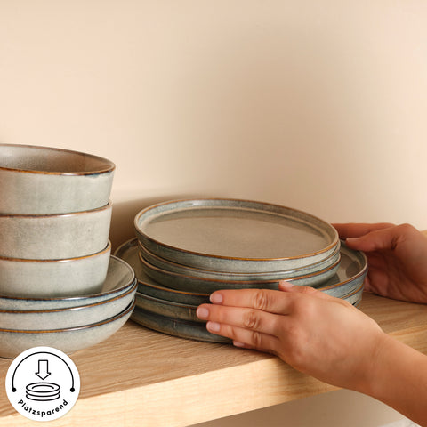 Karaca Earth Collection Skal 55-Piece Dinner Set for 12 People