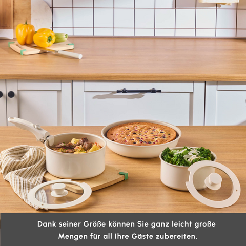 Karaca Comfort 6 Piece Ceramic Cookware Set with Removable Handle
