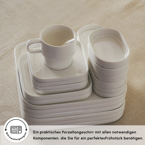  Karaca Stream Pure Cubique 35-Piece 6-Person Breakfast Set Square