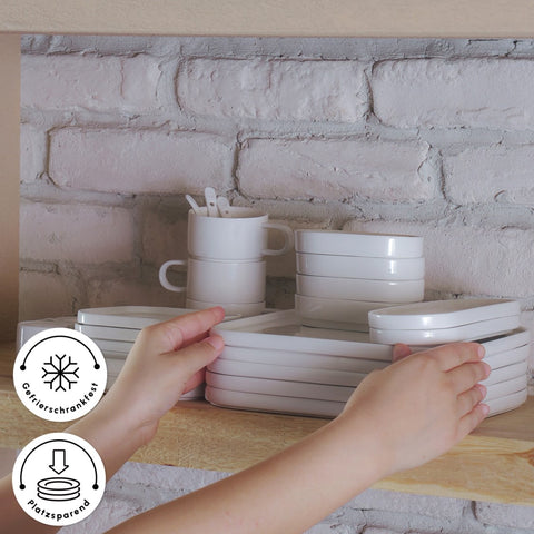  Karaca Stream Pure Cubique 35-Piece 6-Person Breakfast Set Square