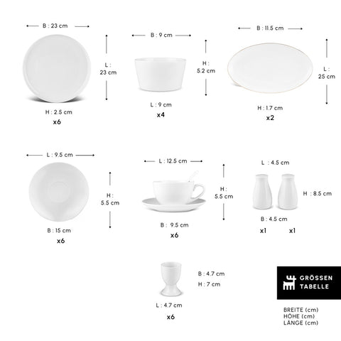Karaca Stream Pure Favaro 38-Piece 6-Person Breakfast Set