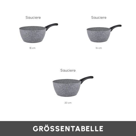 Karaca Gris Biogranit Induktions Milchtopf-Set, 3 Teilig