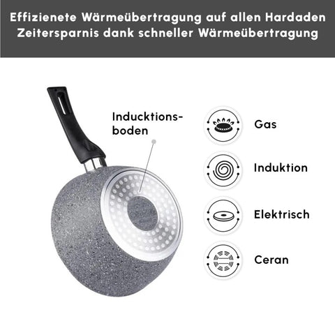 Karaca Gris Biogranit Induktions Milchtopf-Set, 3 Teilig
