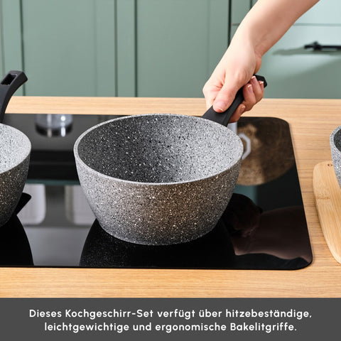 Karaca Gris Biogranit Induktions Milchtopf-Set, 3 Teilig