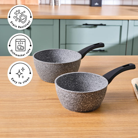 Karaca Gris Biogranit Induktions Milchtopf-Set, 2 Teilig