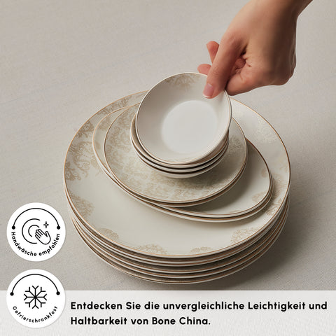 Karaca Bone China Siena 20-teiliges Tafelservice für 6 Personen, Weiß