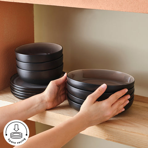 Karaca Earth Collection Mercure 59-Piece 12-Person Dinner Set