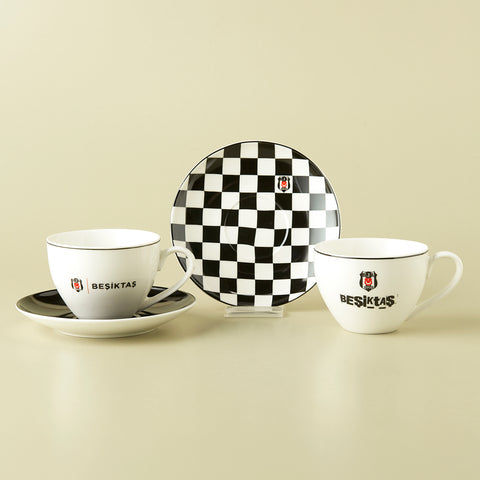 Karaca x Beşiktaş Lizenziertes 2-Personen-Teetassen-Set, 220ML