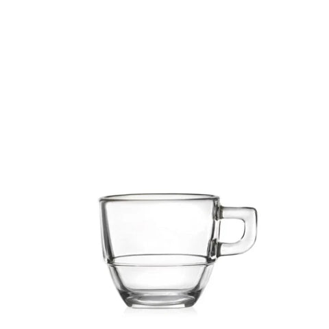 RCR Caffè 6-teiliges Glas-Espressotassen-Set für 6 Personen, 80 ml, Transparent